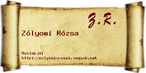 Zólyomi Rózsa névjegykártya